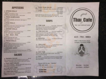 Thai Cafe', La Vergne