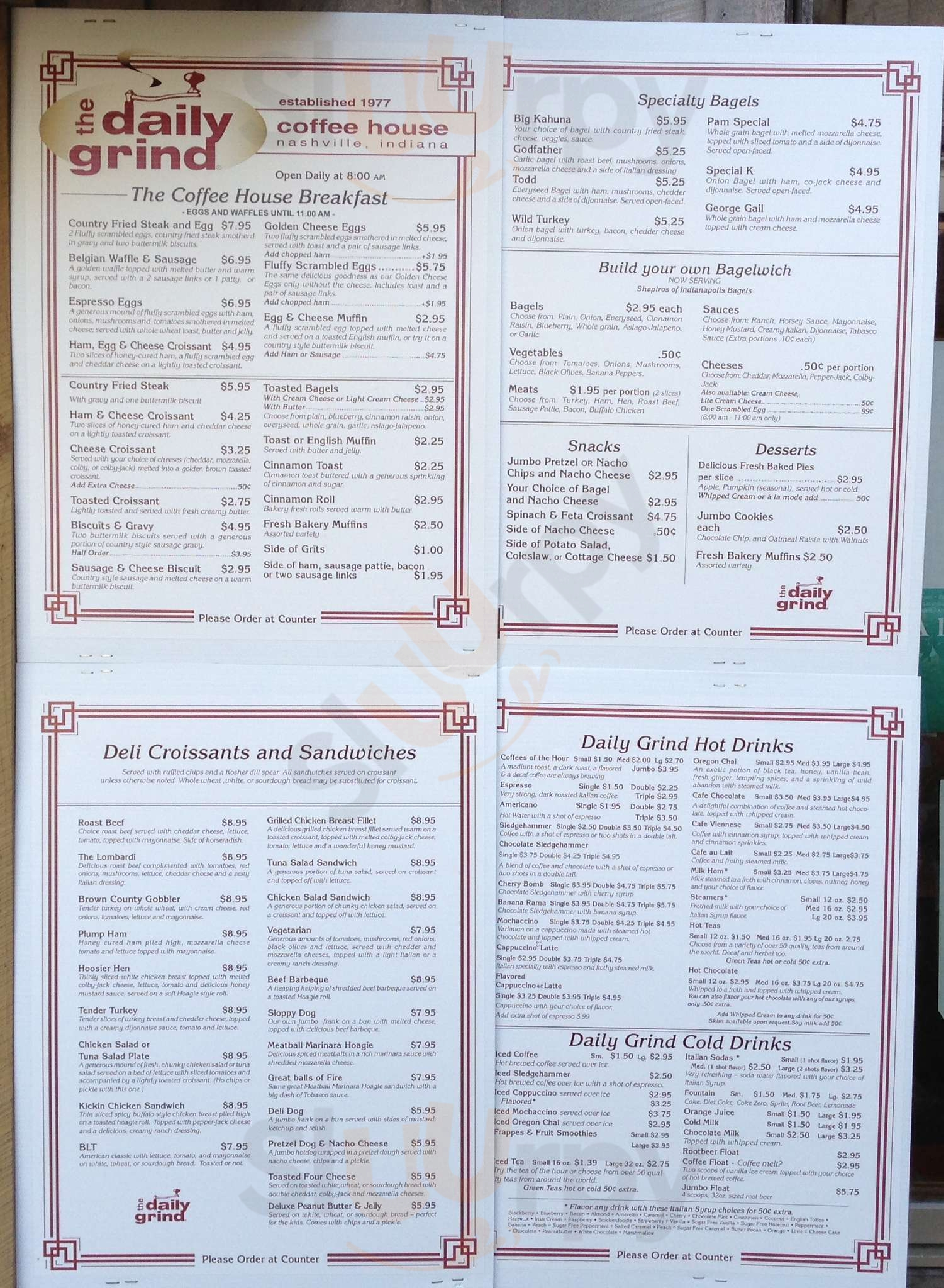 Daily Grind Coffee House & Cafe Nashville Menu - 1