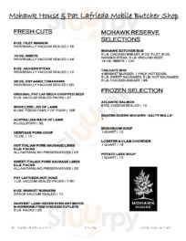 Mohawk House menu