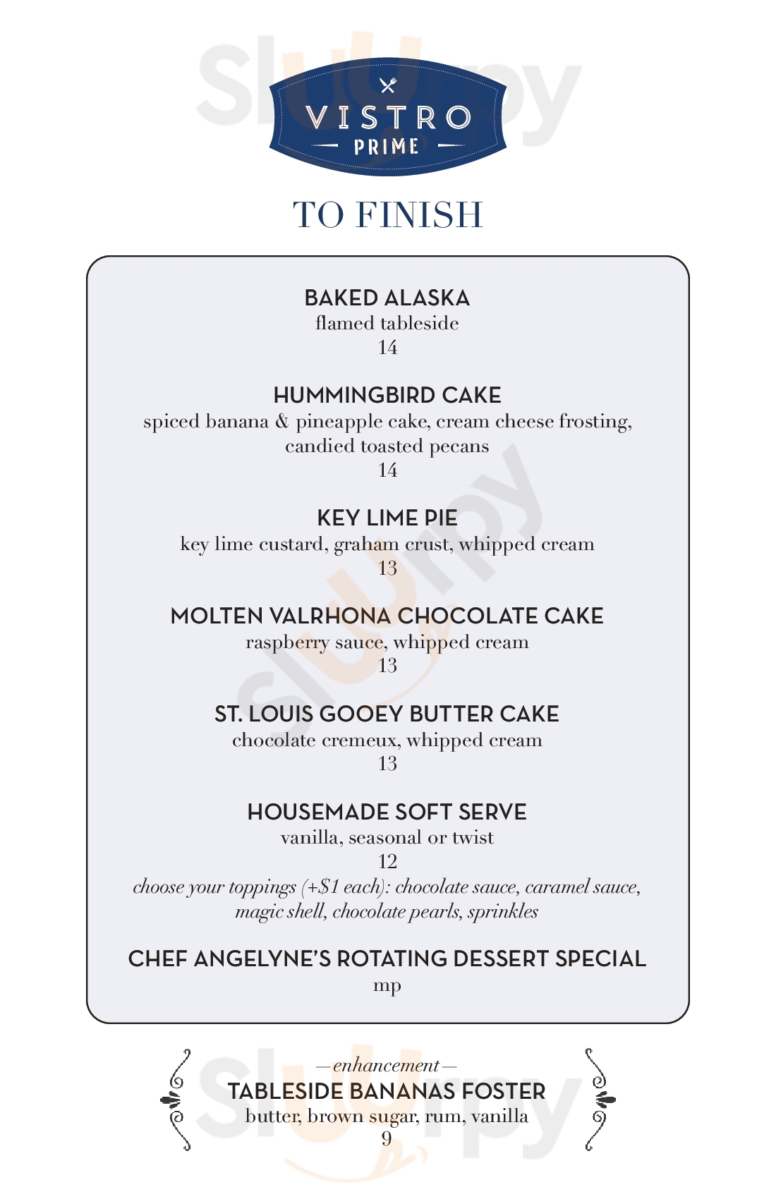 Vistro Prime Hinsdale Menu - 1