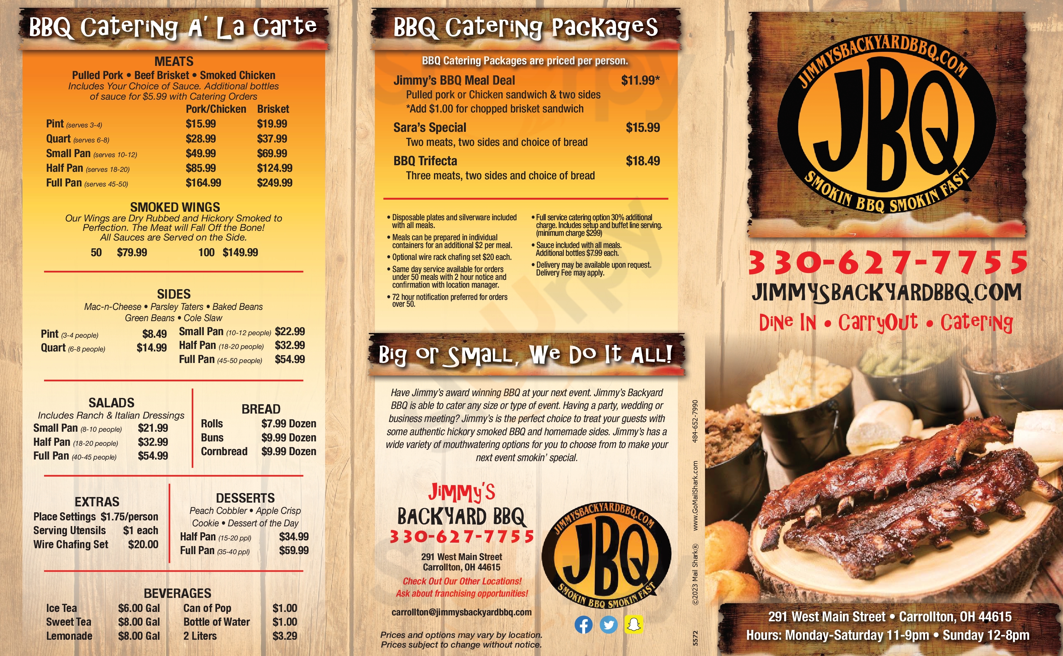 Main Menu - Jimmy's Backyard Bbq