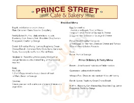 Prince Street Cafe & Bakery menu