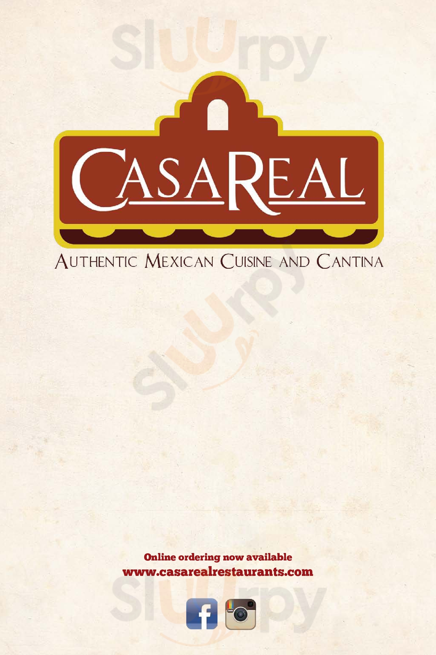 Main Menu - Casa Real Incorporated