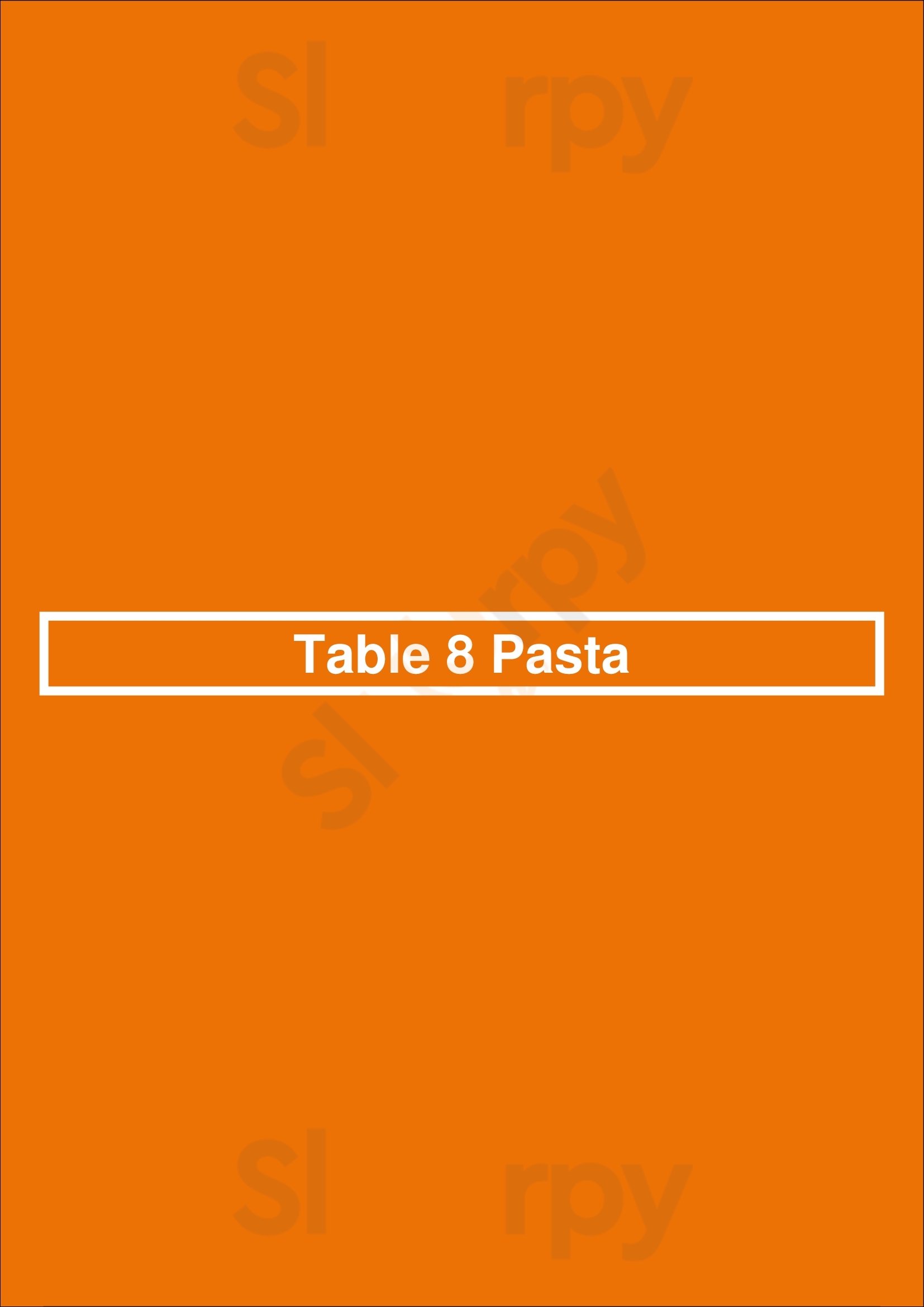 Table 8 Pasta Bedford Menu - 1