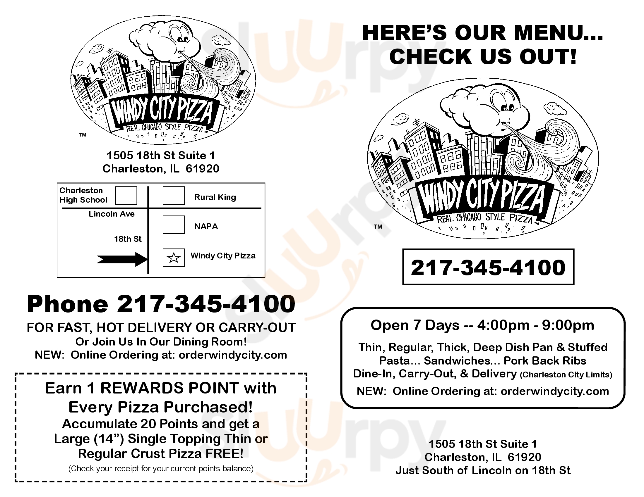 Windy City Pizza Charleston Menu - 1