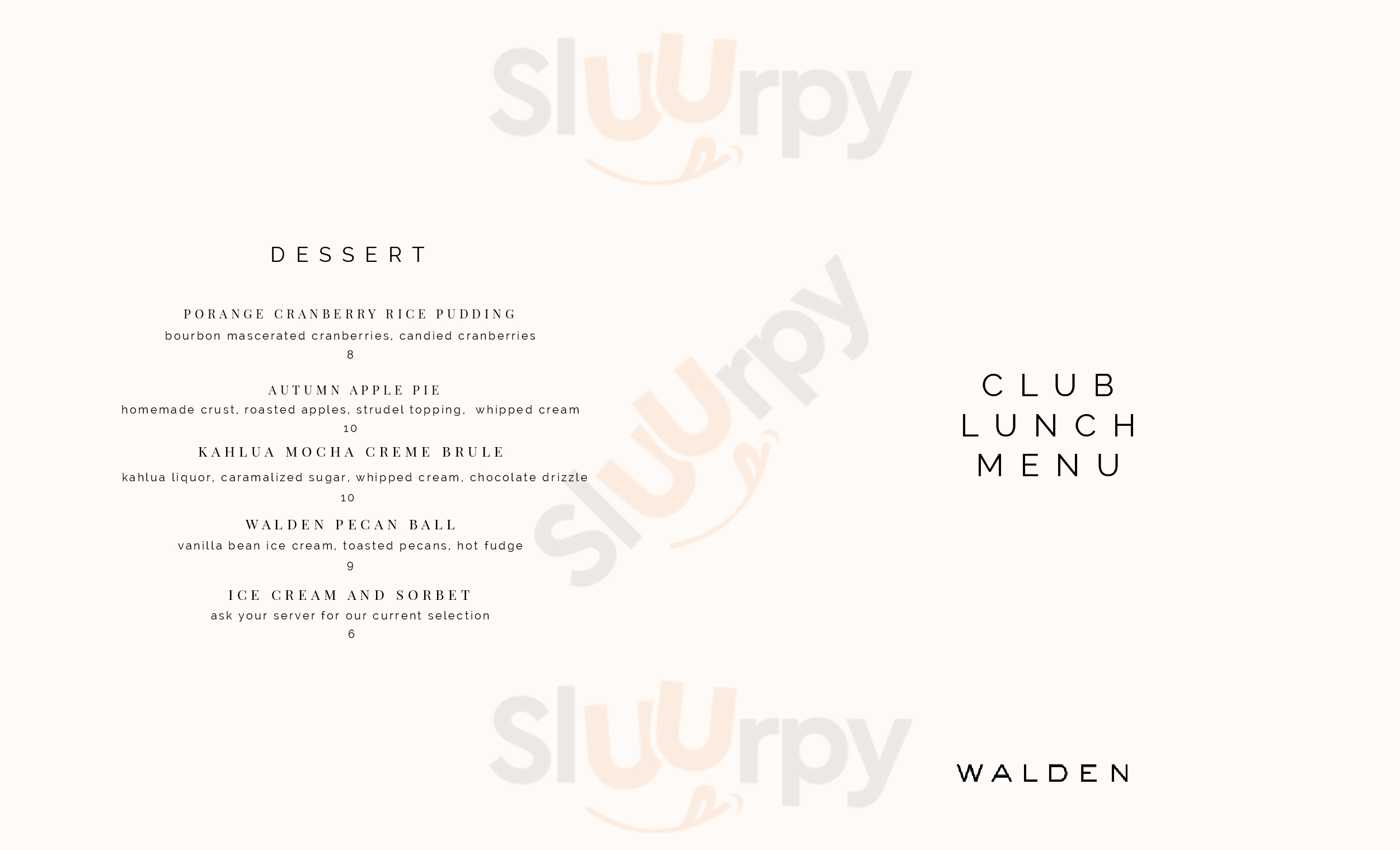 Main Menu - The Barn At Walden