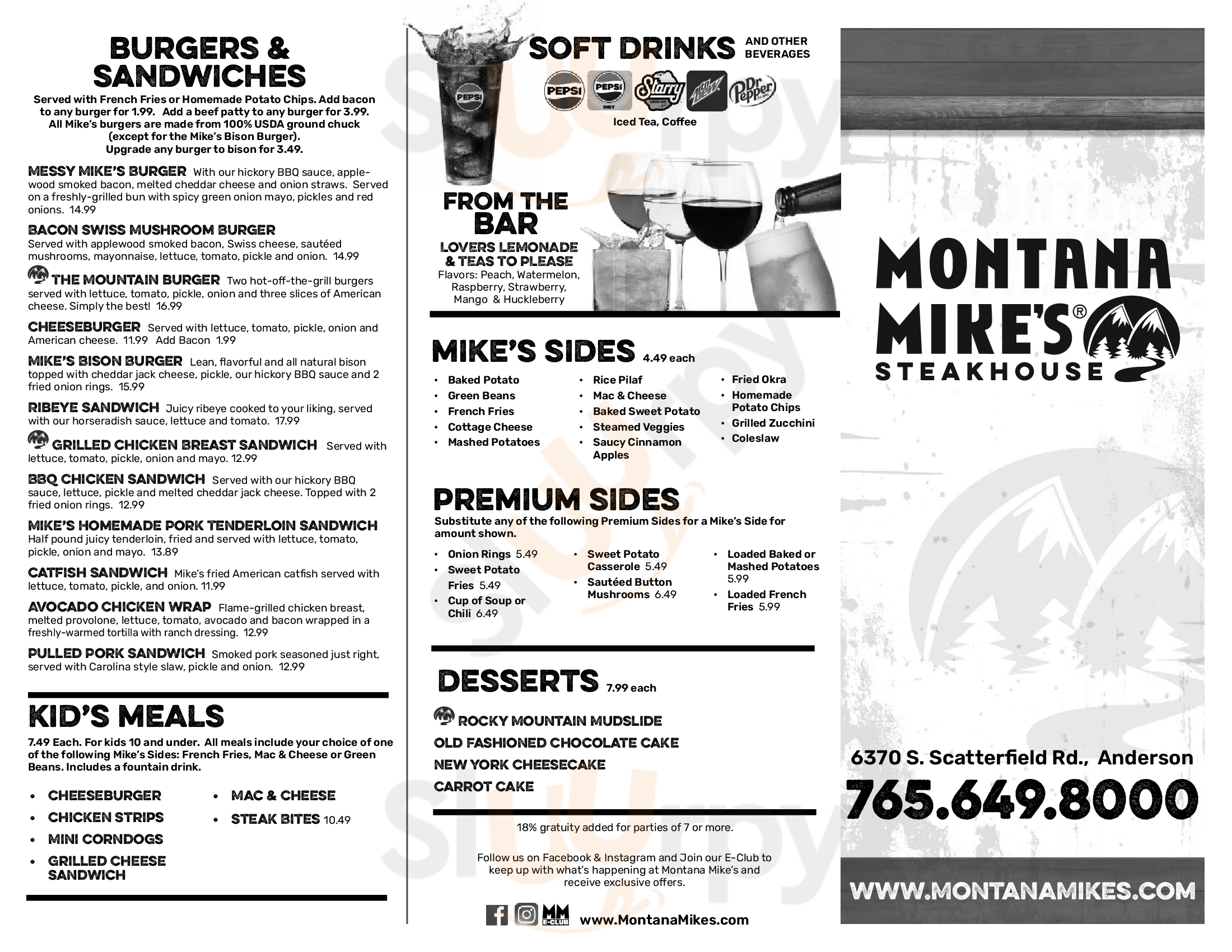 Montana Mike's Steakhouse Miami Menu - 1