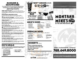 Montana Mike's Steakhouse menu