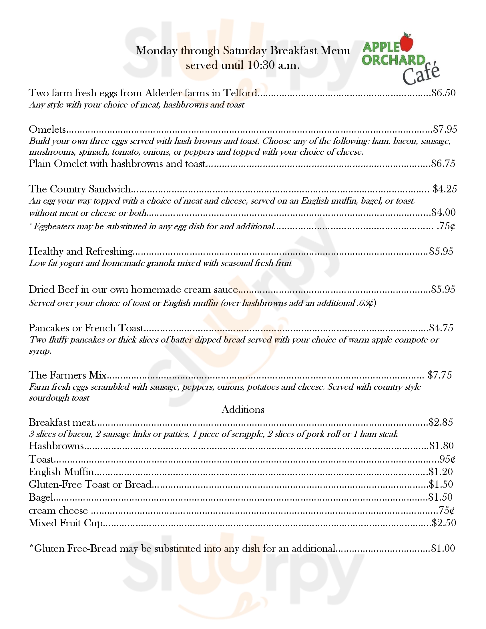 Apple Orchard Cafe Souderton Menu - 1