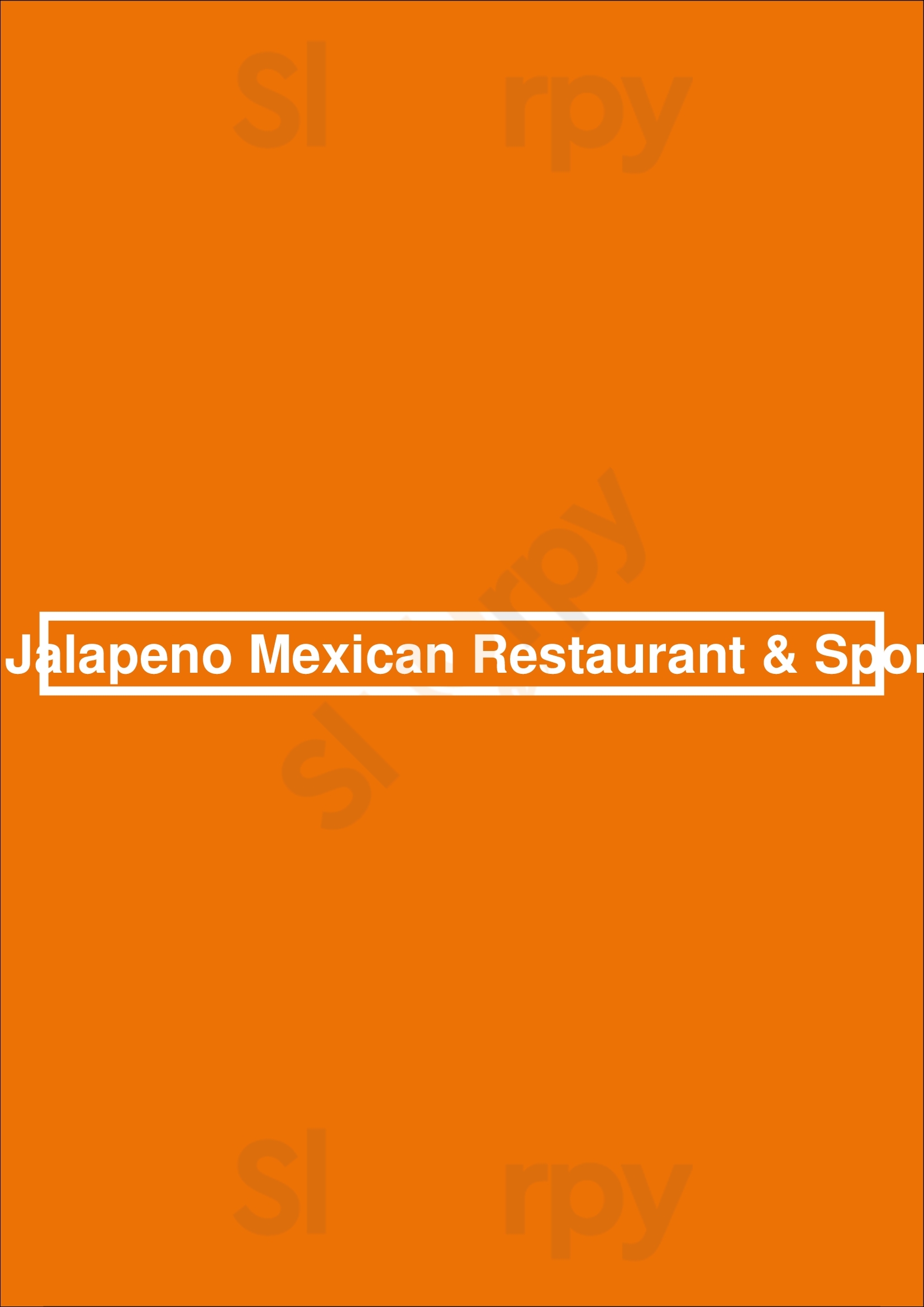 Senor Jalapeno Mexican Restaurant & Sports Bar Avon Park Menu - 1