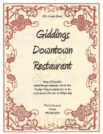 Giddings Downtown Restaurant menu