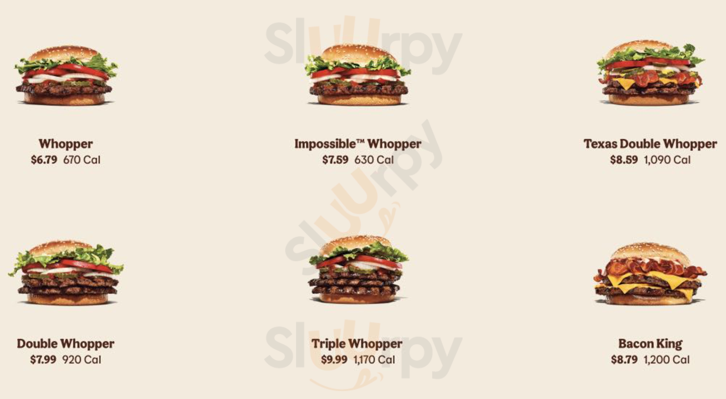 Burger King Snyder Menu - 1
