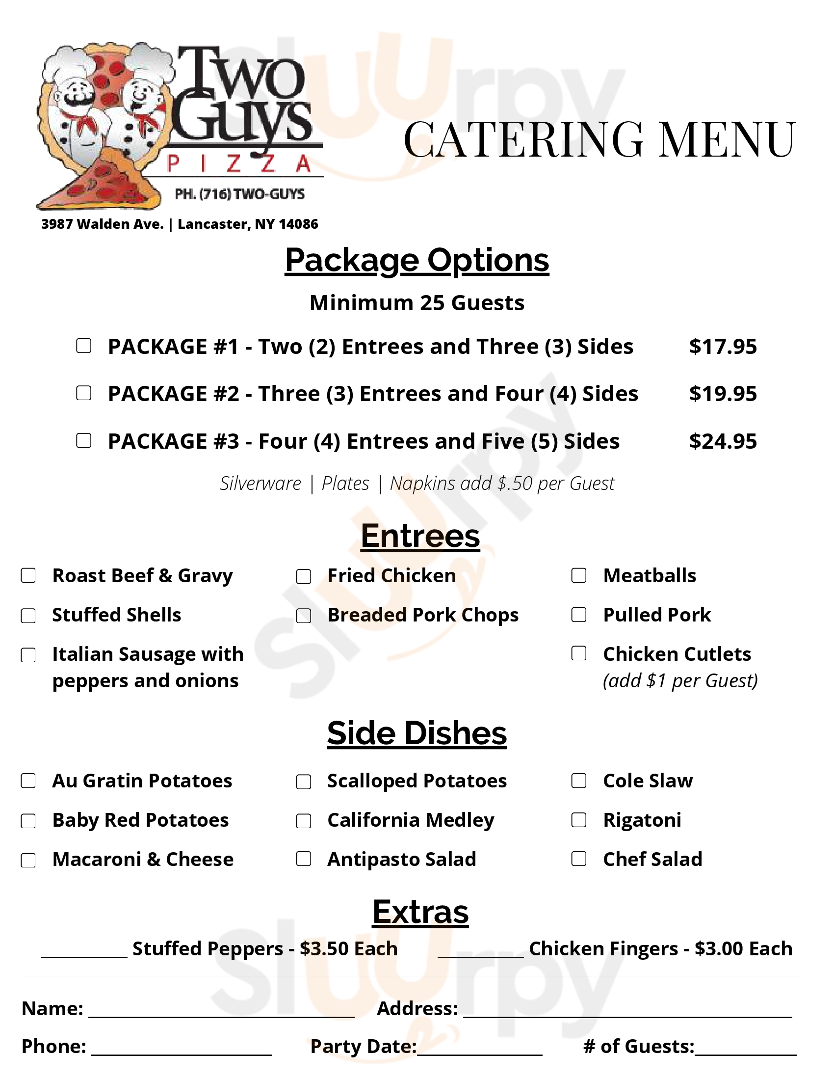 Main Menu - Two Guys Pizza