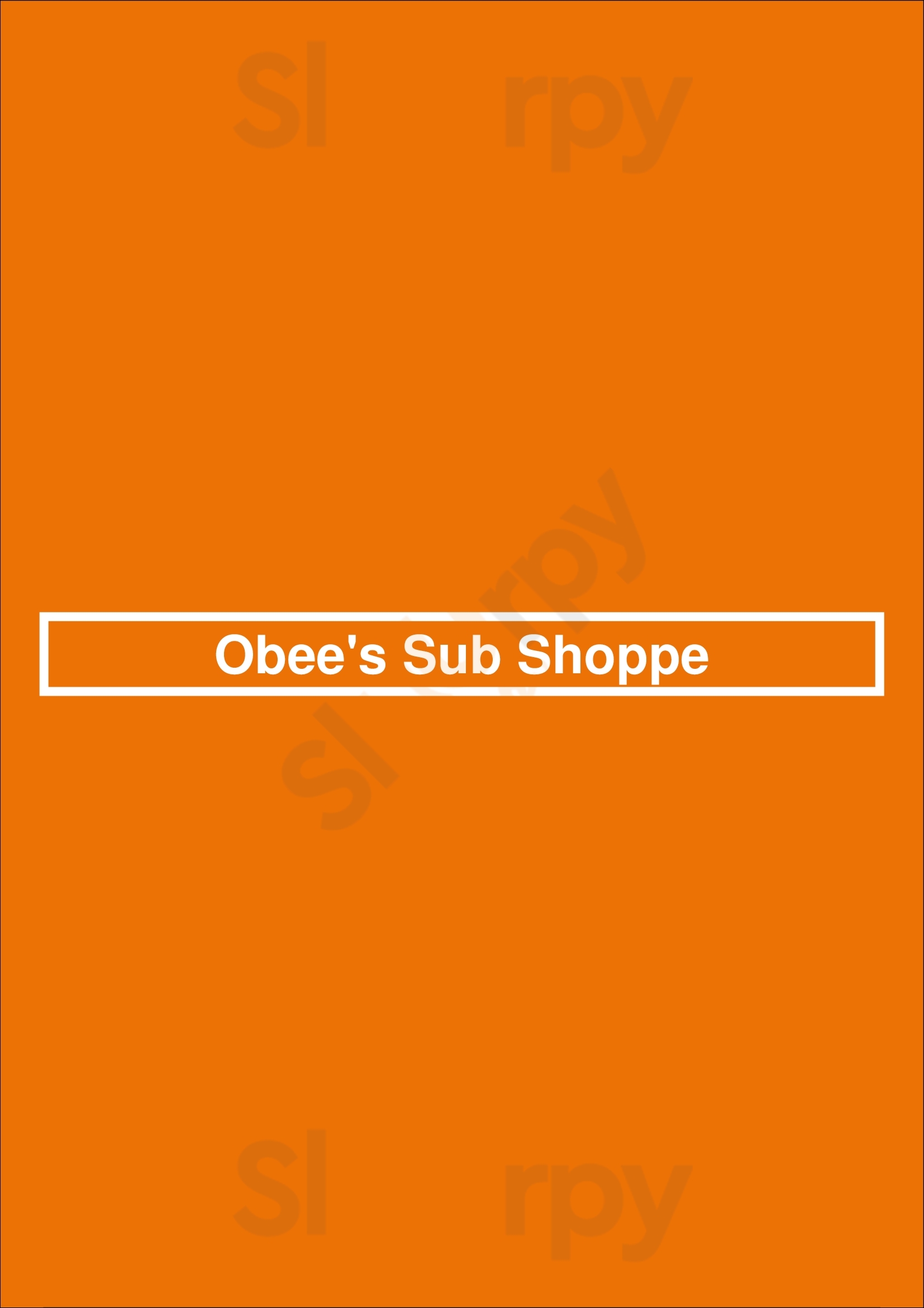 Obee's Sub Shoppe LaSalle Menu - 1