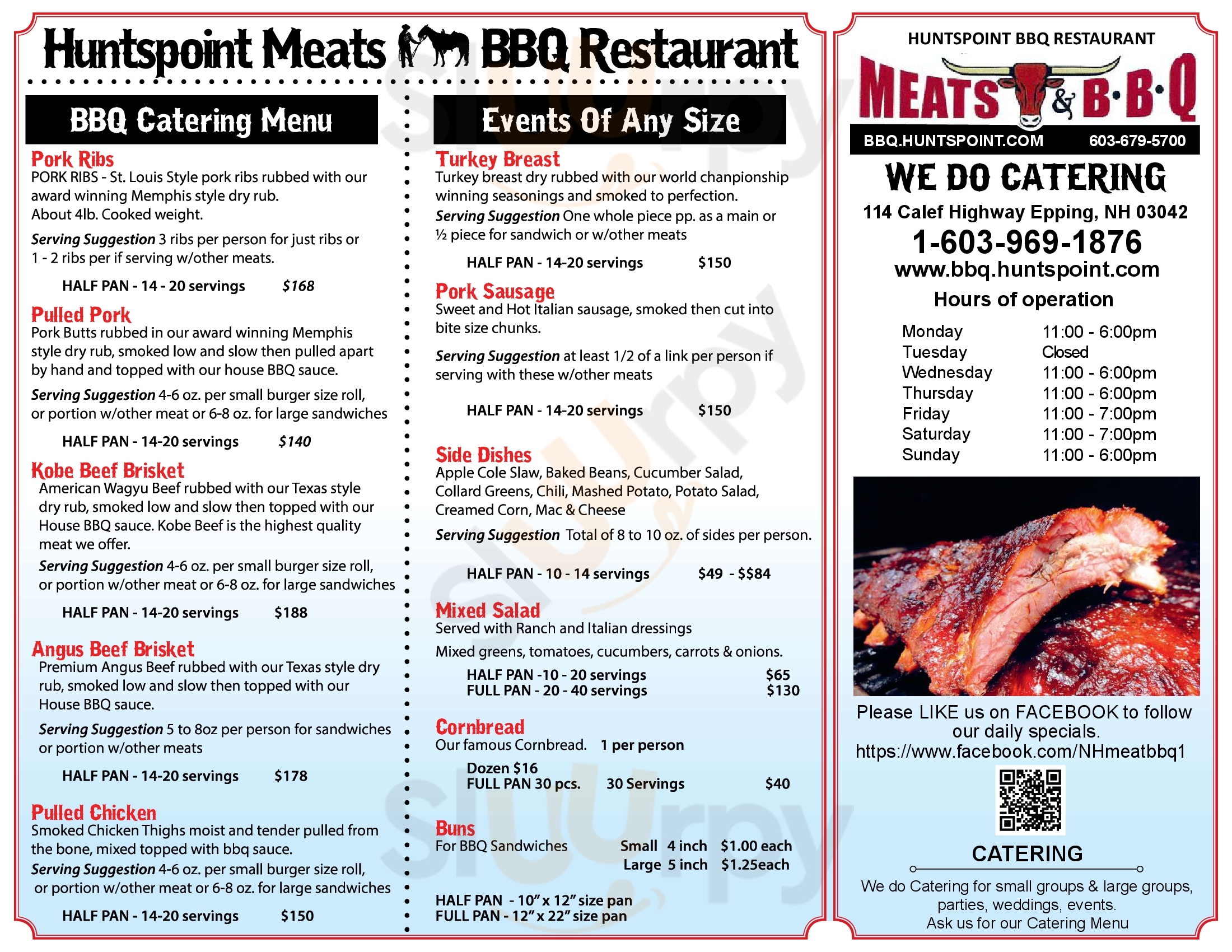 Main Menu - Huntspoint Bbq & Meatery