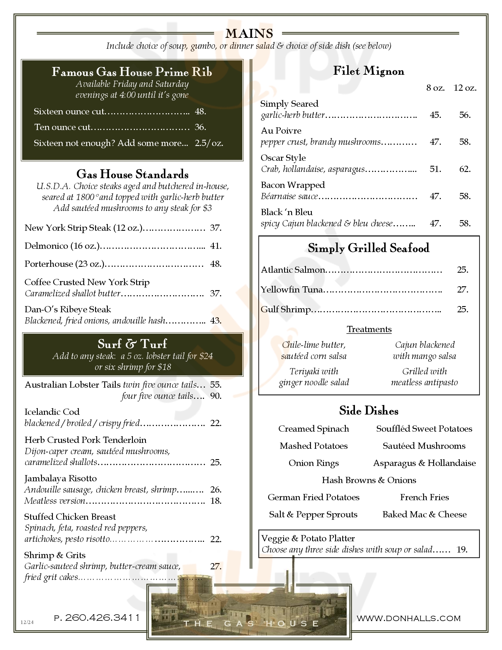 Main Menu - Hall's Restaurant