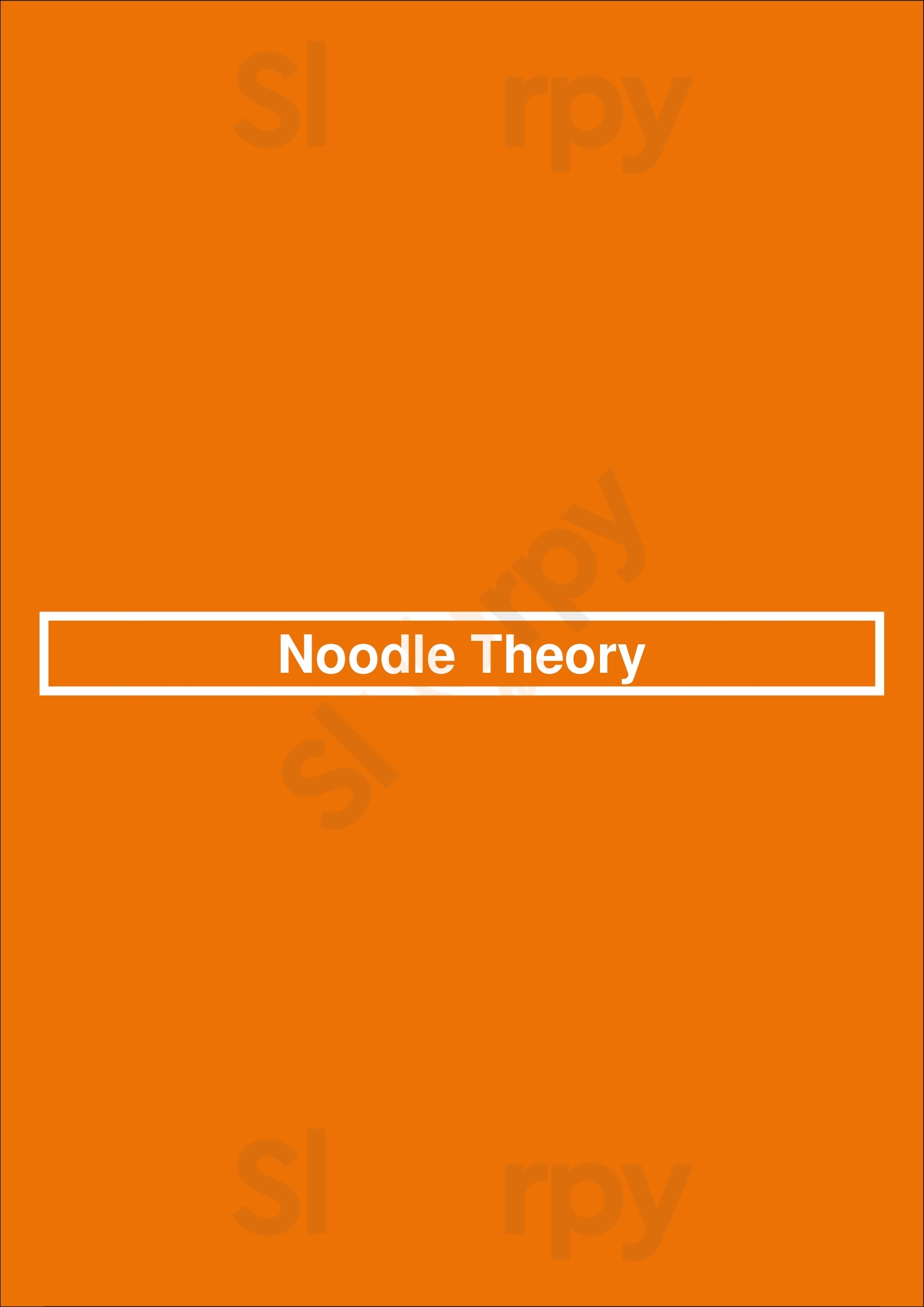 Noodle Theory Moraga Menu - 1