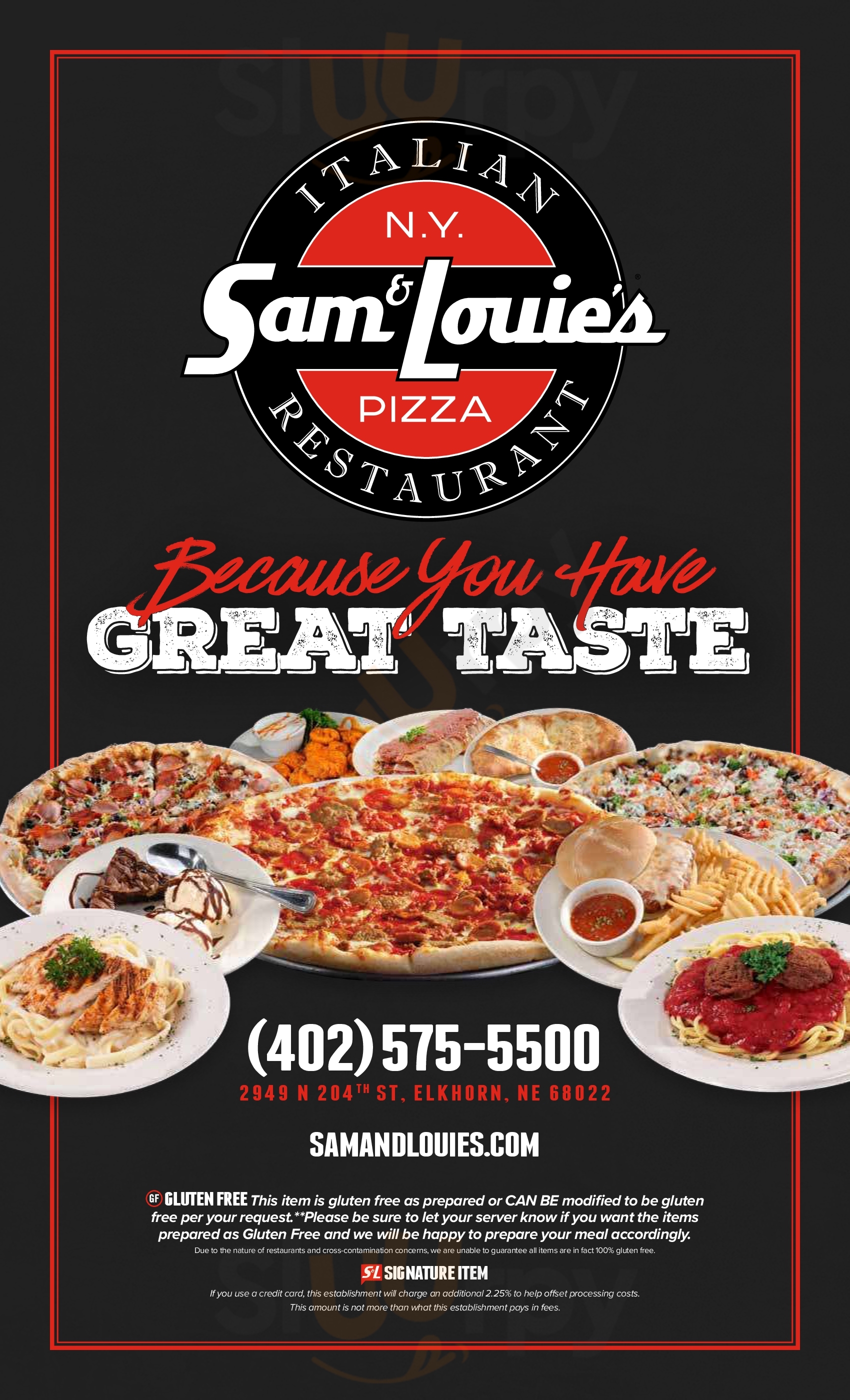 Sam & Louie's Italian Restaurant & New York Pizzeria Sidney Menu - 1