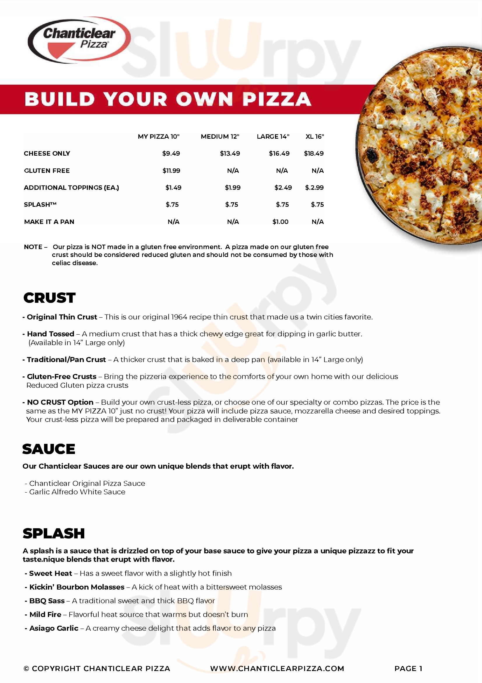 Main Menu - Chanticlear Pizza