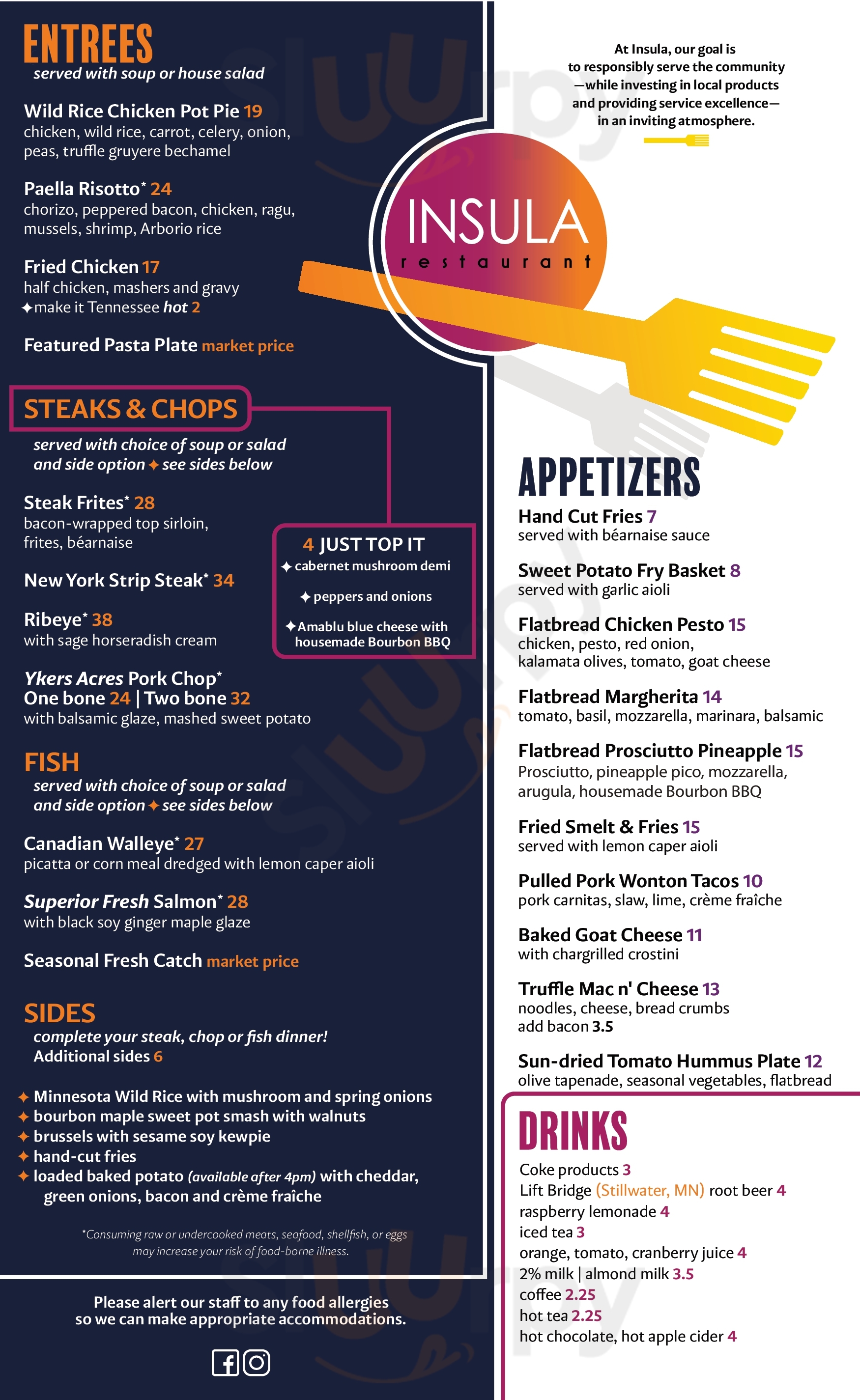 Main Menu - Insula Restaurant