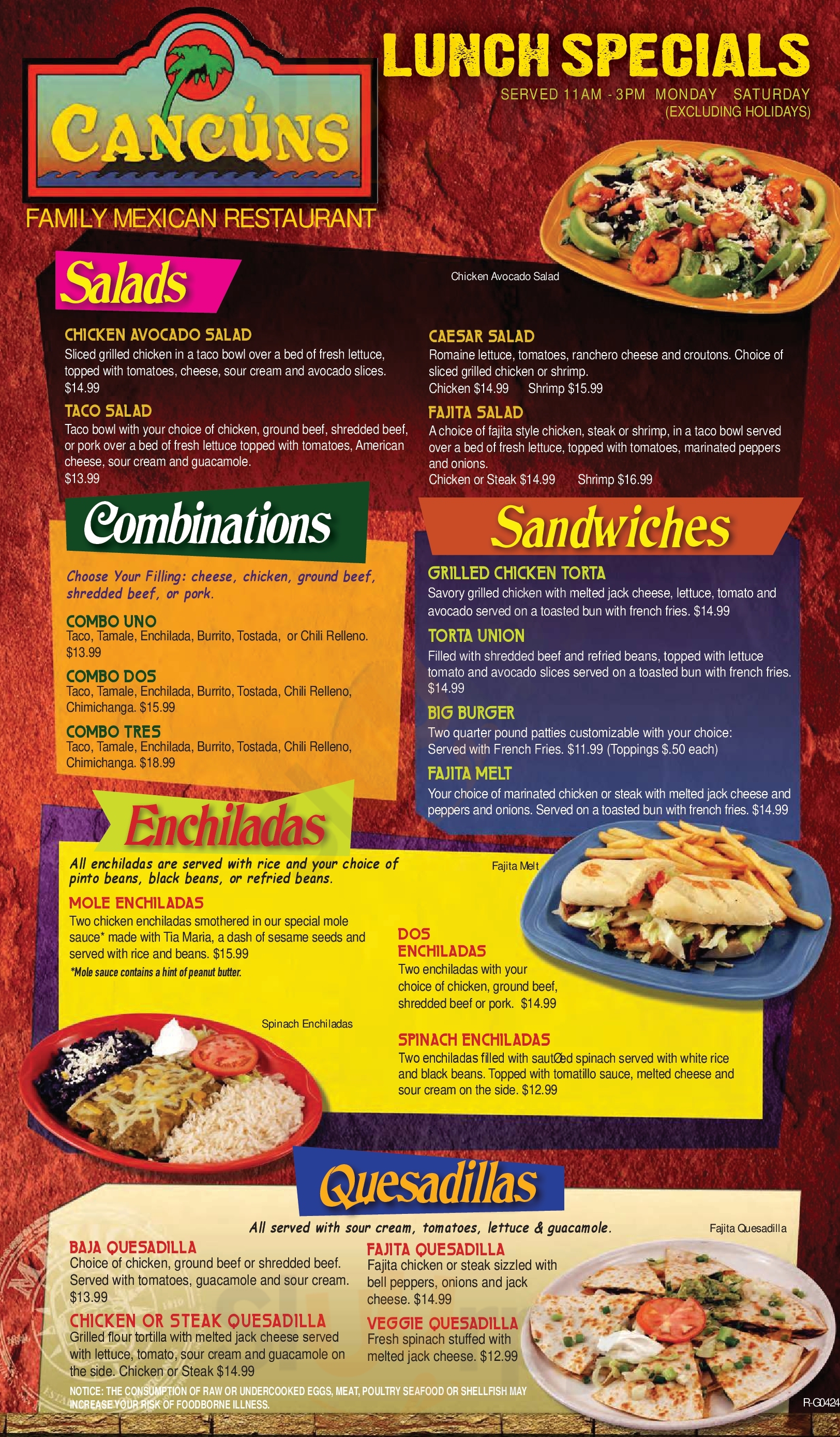 Cancun's Grafton Menu - 1