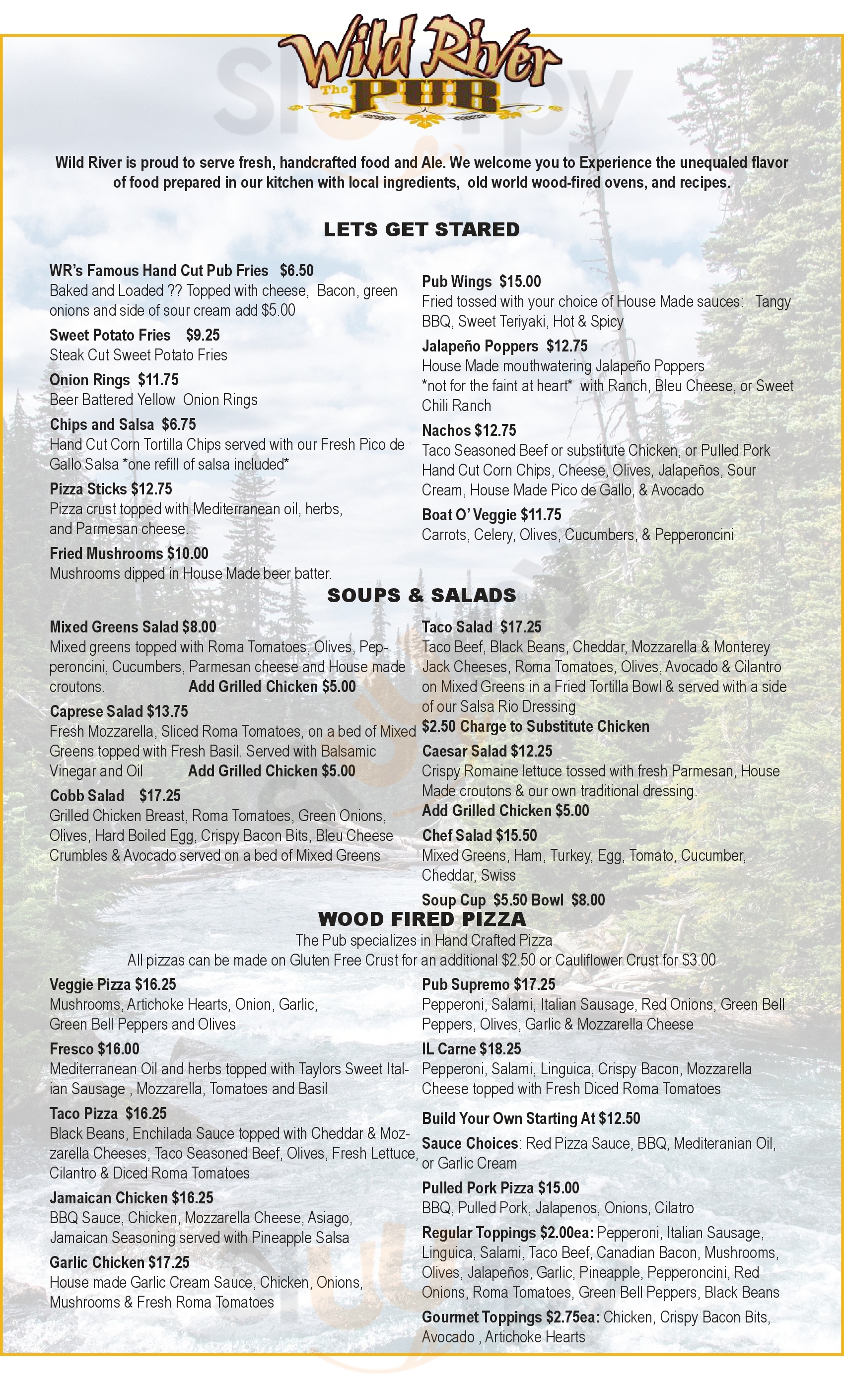Wild River Brewing & Pizza Company Cave Junction Menu - 1
