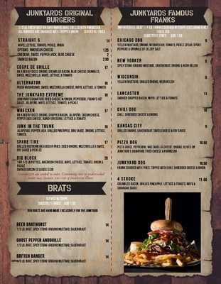 Junkyard Extreme Burgers And Brats