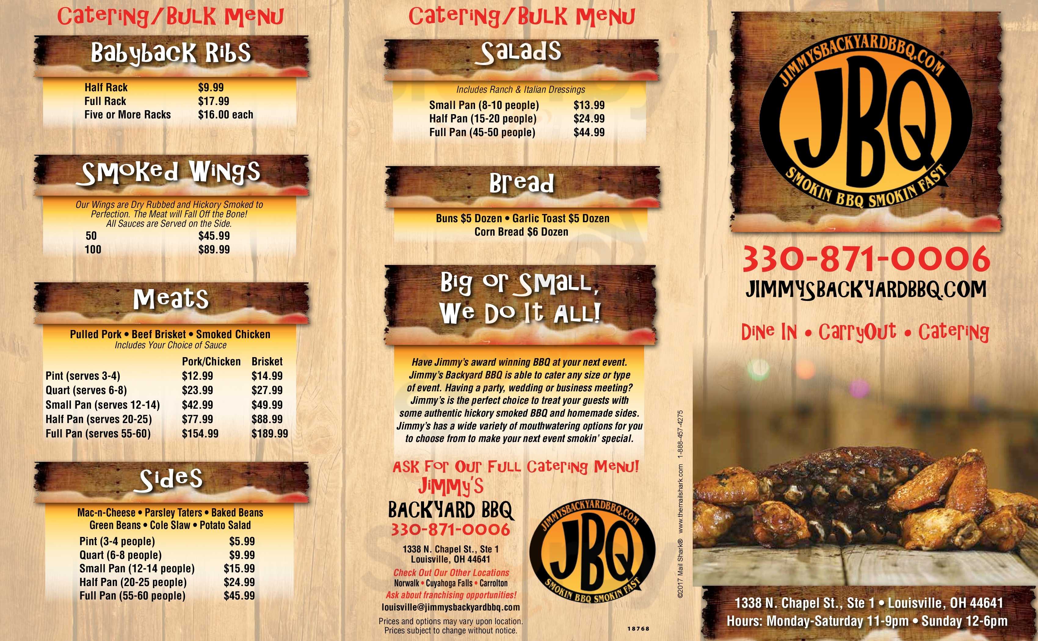 Main Menu - Jimmy's Backyard Bbq