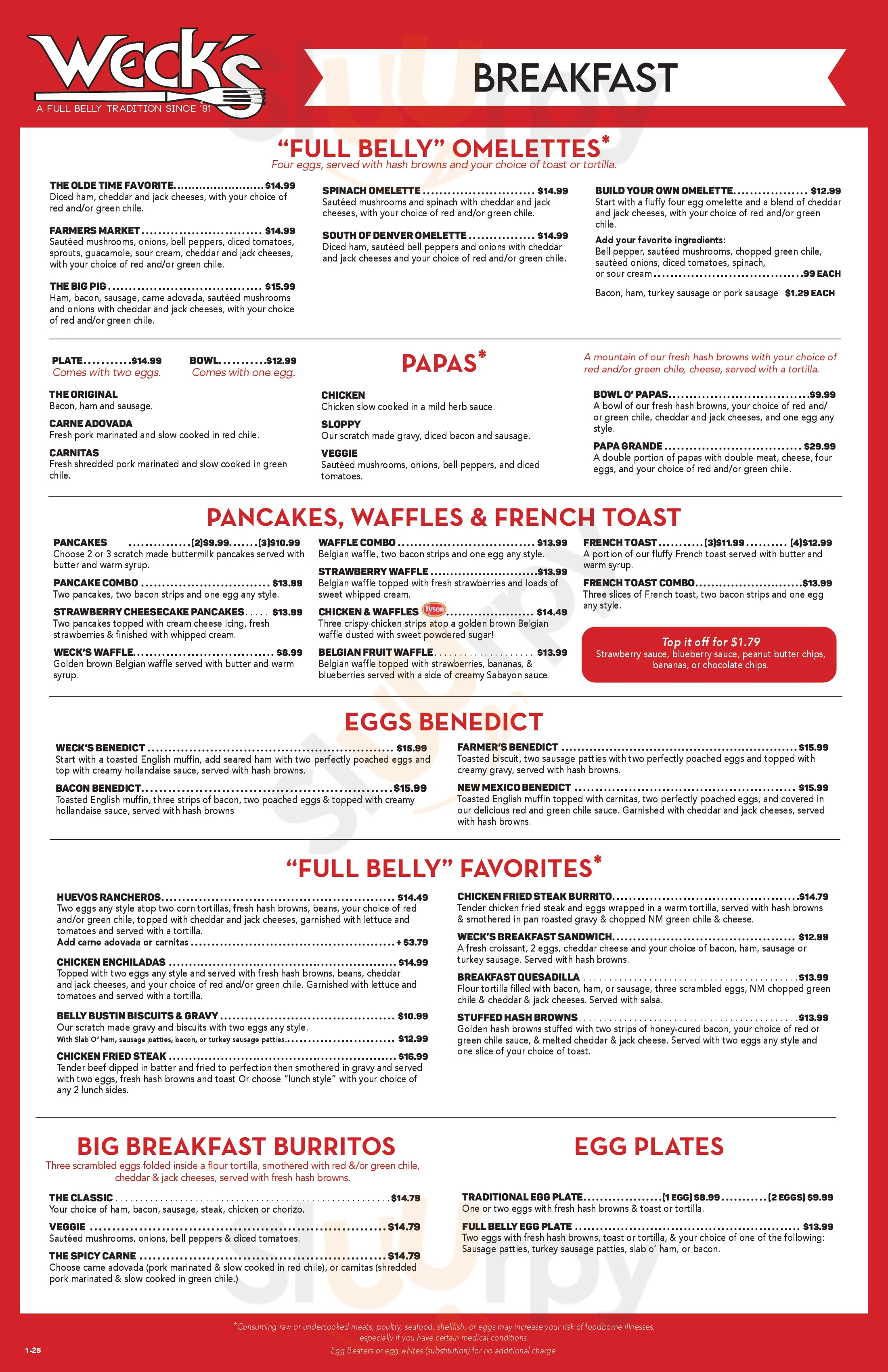 Wecks Los Ranchos de Albuquerque Menu - 1