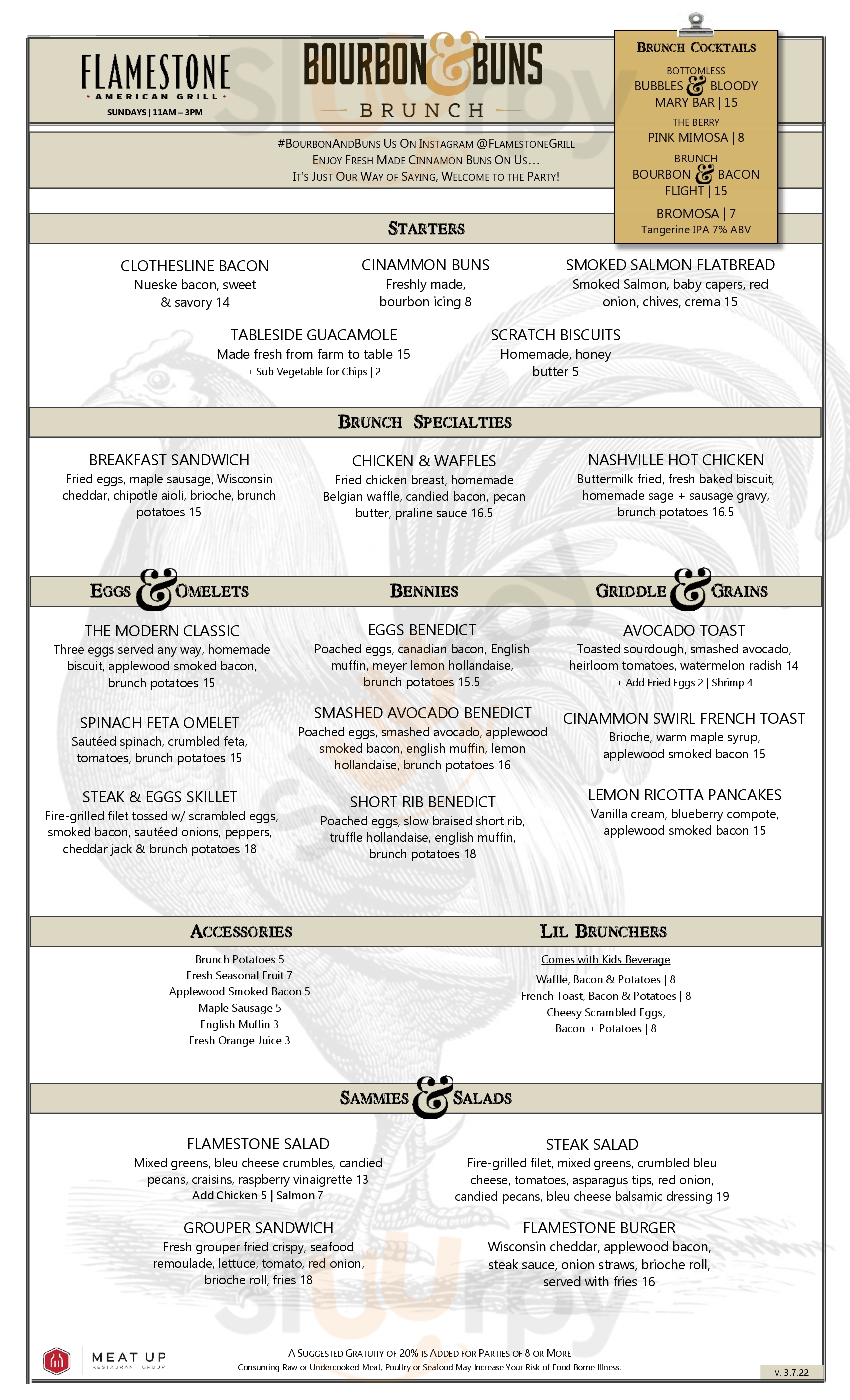 Flamestone American Grill Trinity Menu - 1