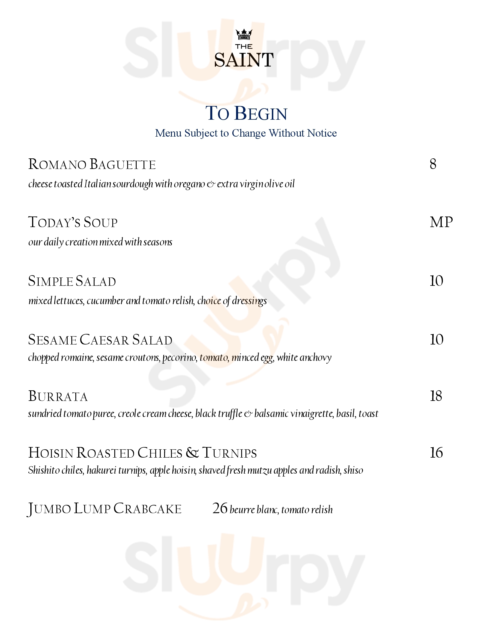 St Francisville Inn Saint Francisville Menu - 1