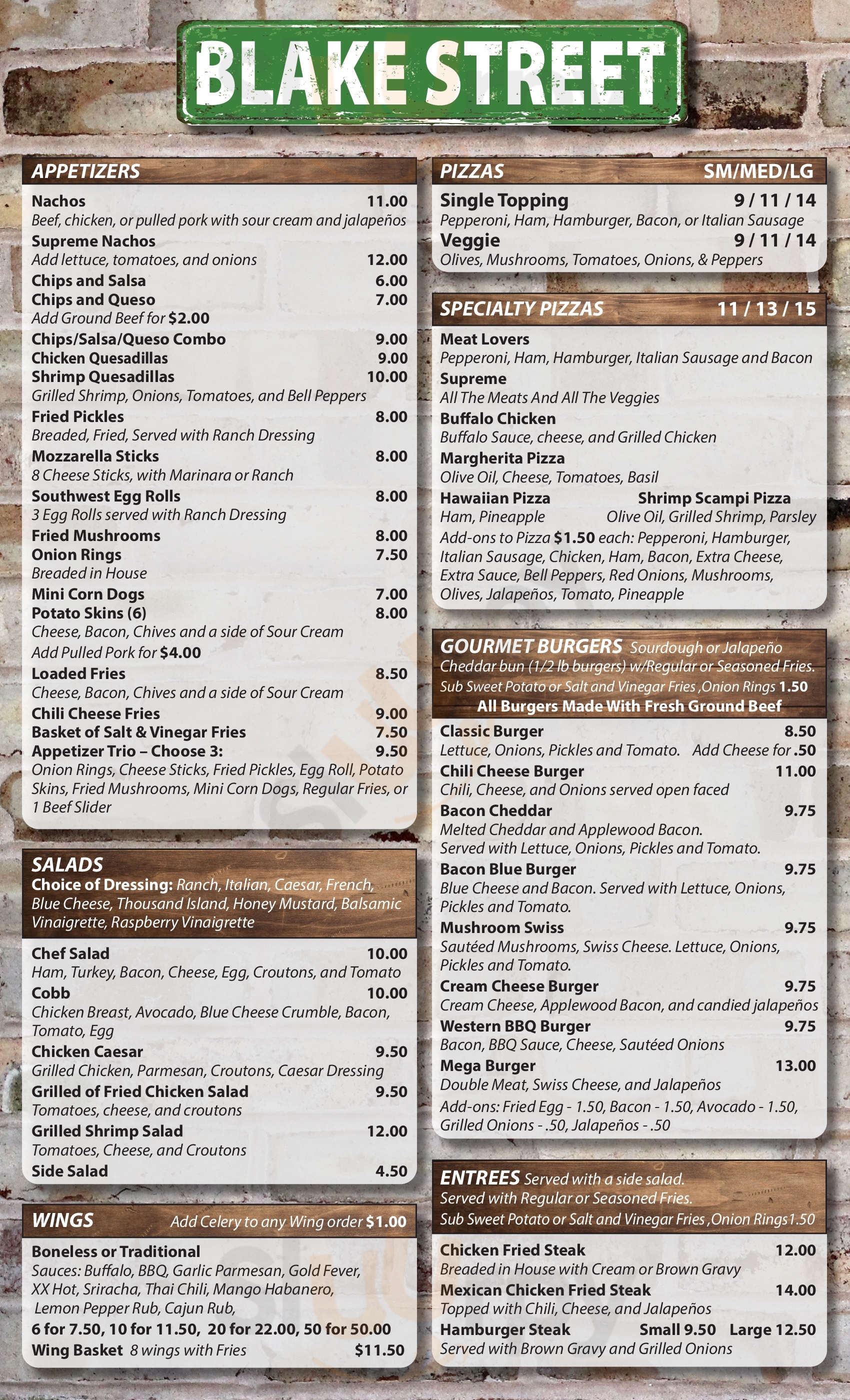 Main Menu - Blake Street