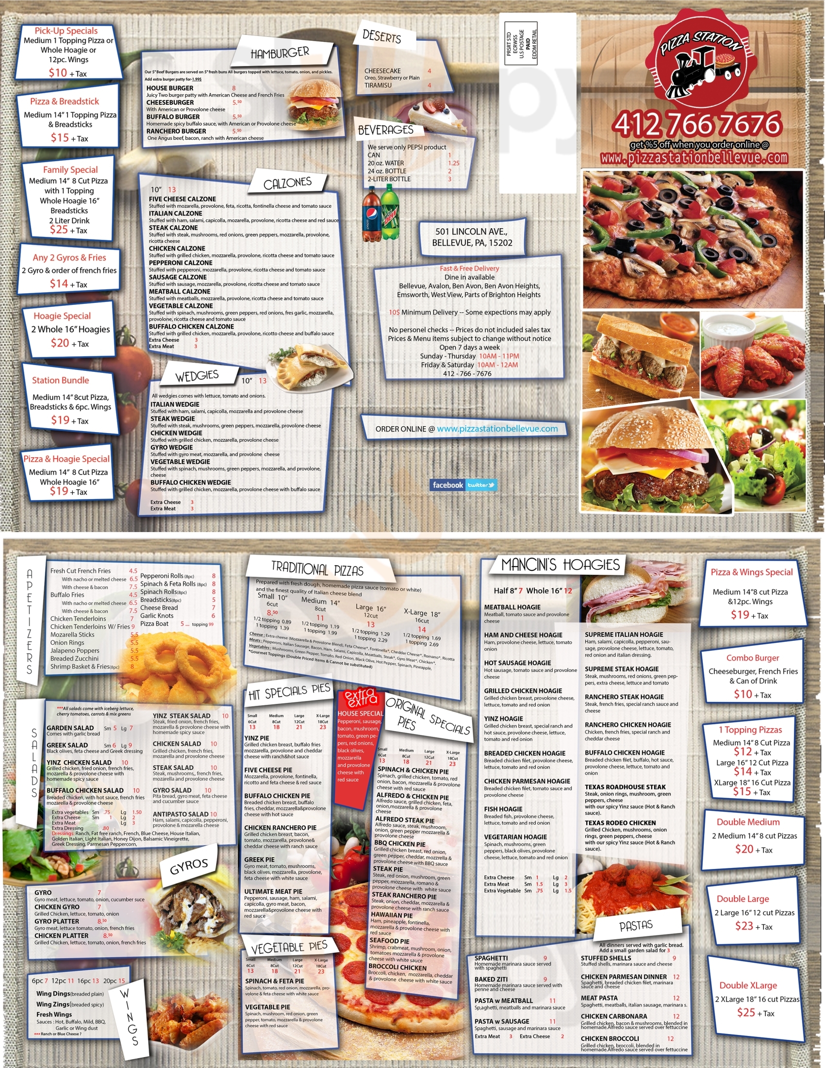 Main Menu - Pizza Station