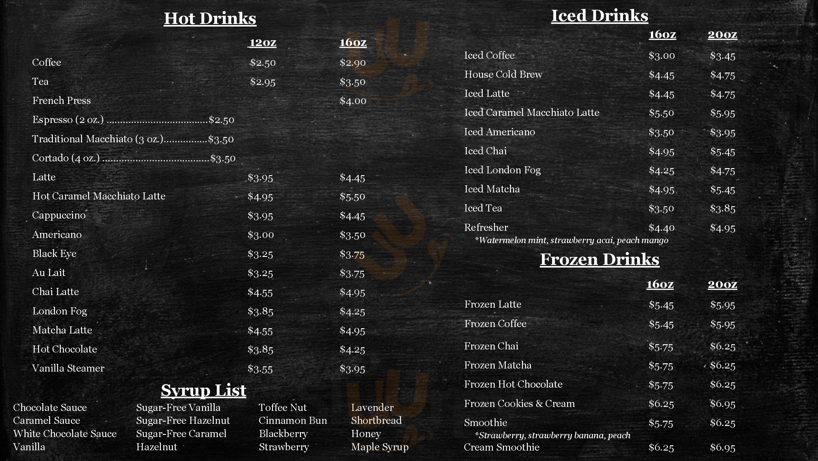 Swatara Coffee Company Jonestown Menu - 1