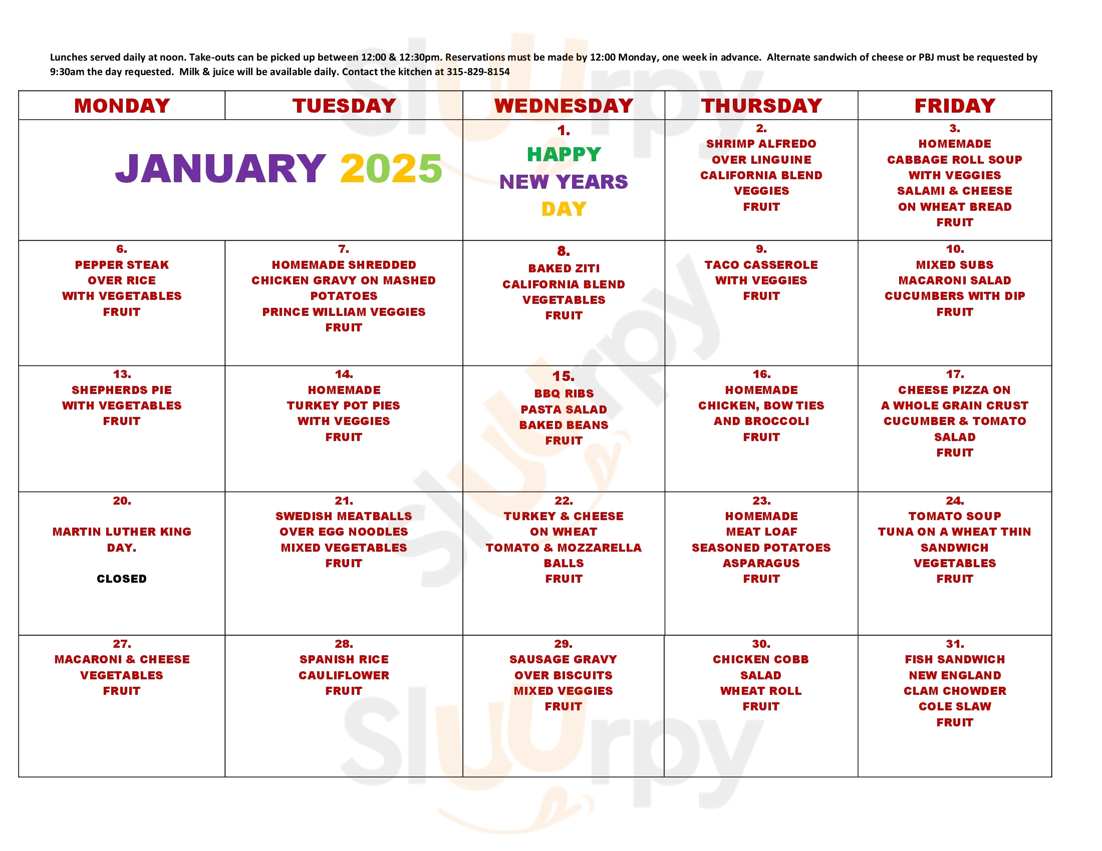 Main Menu - Opals Confectionery