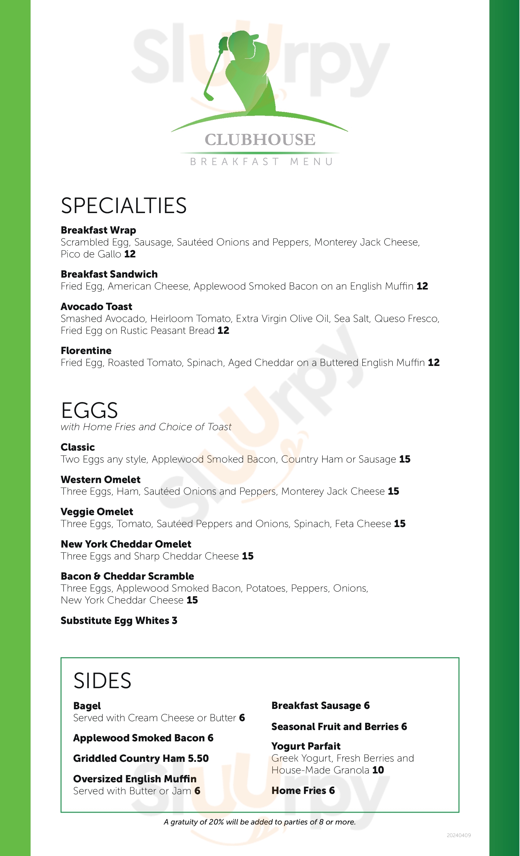 Main Menu - Emerald Restaurant