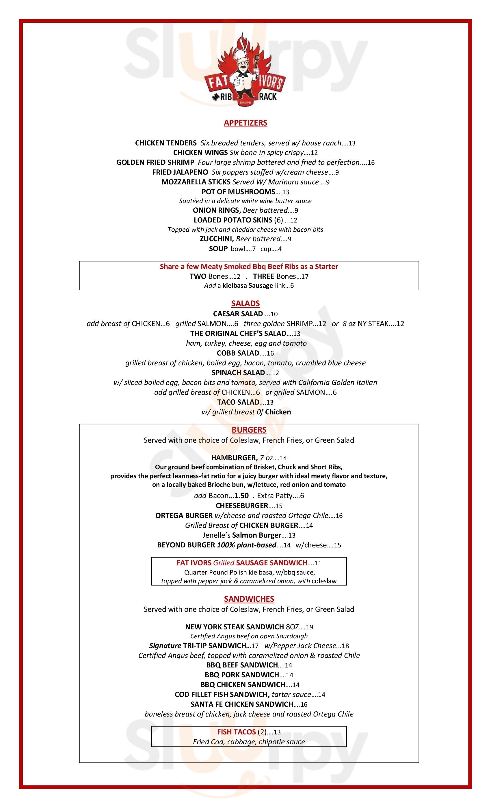 Main Menu - Fat Ivor's Rib Rack
