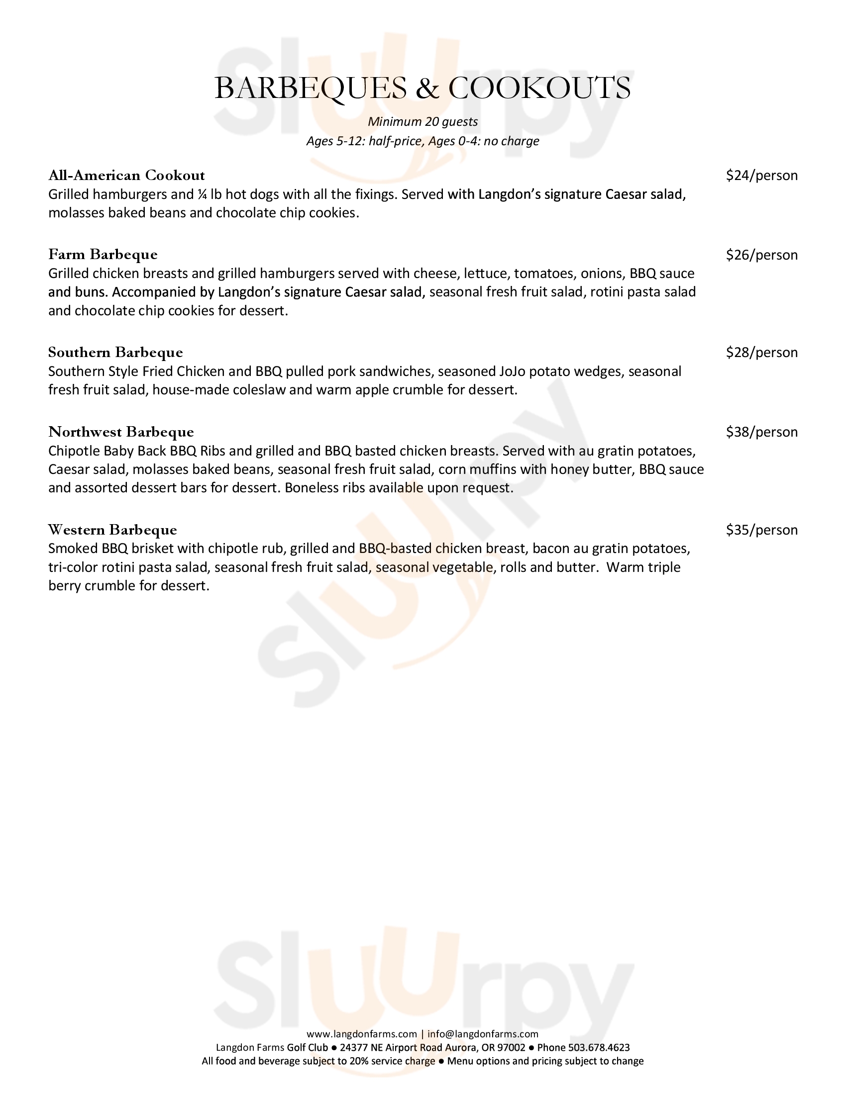 Main Menu - Langdon Farms Golf Club