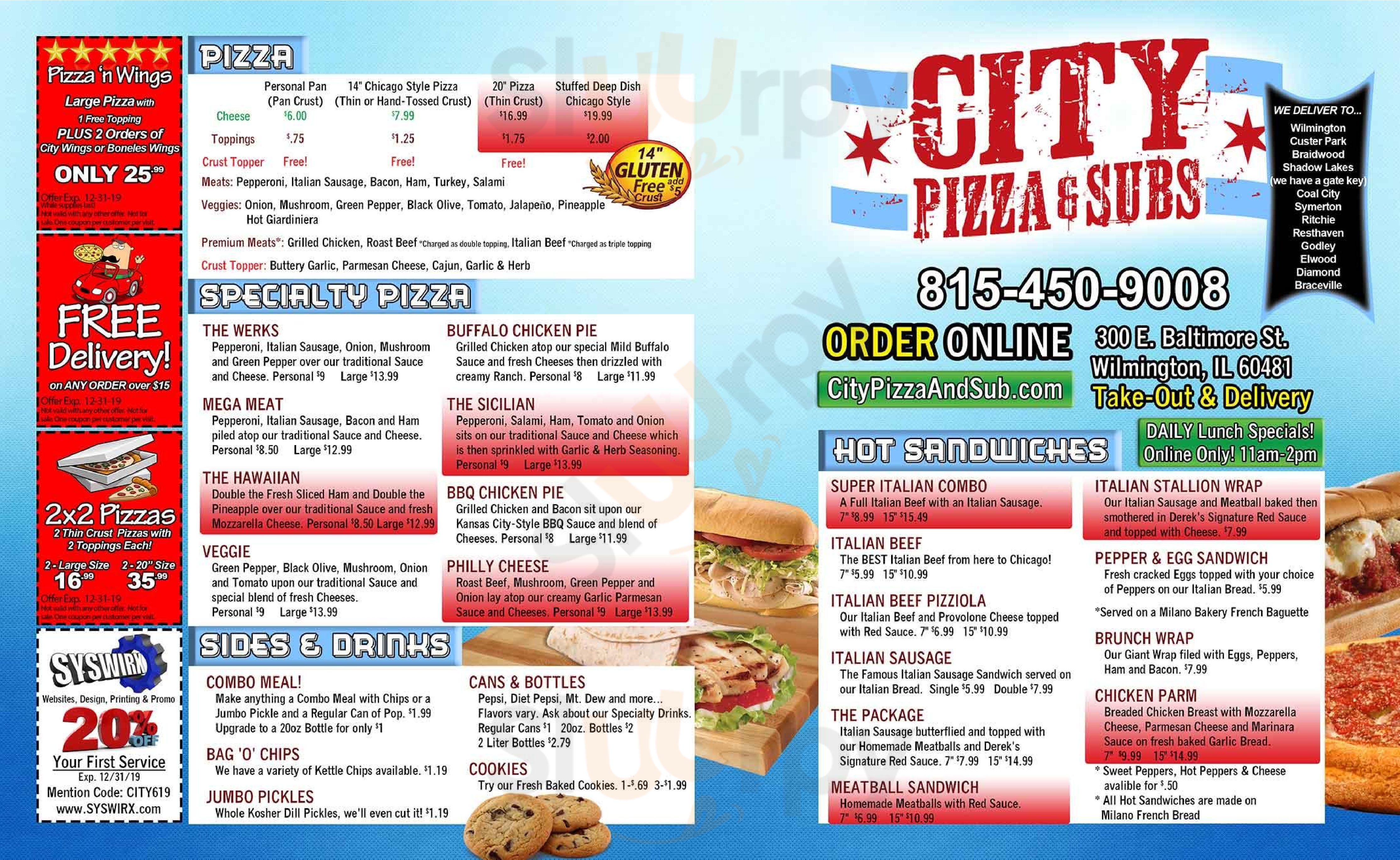 City Pizza & Sub Co. Wilmington Menu - 1