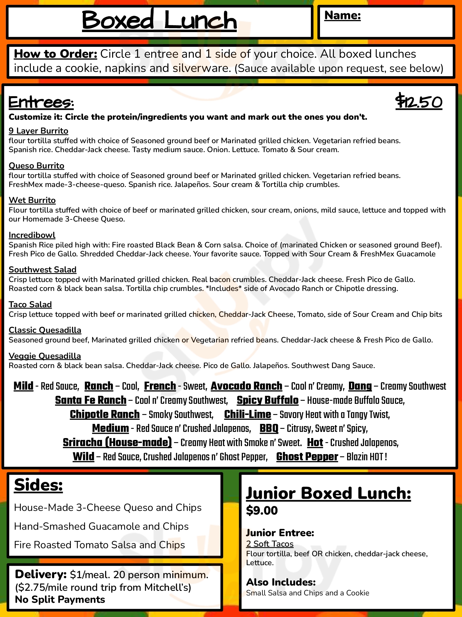 Main Menu - Mitchell's Mexican Grill