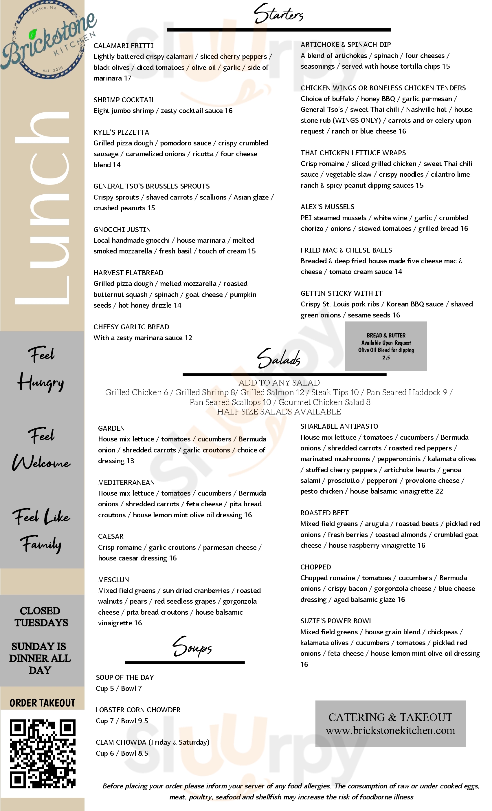 Main Menu - Brickstone Kitchen