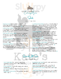 Kate's Simple Eats menu