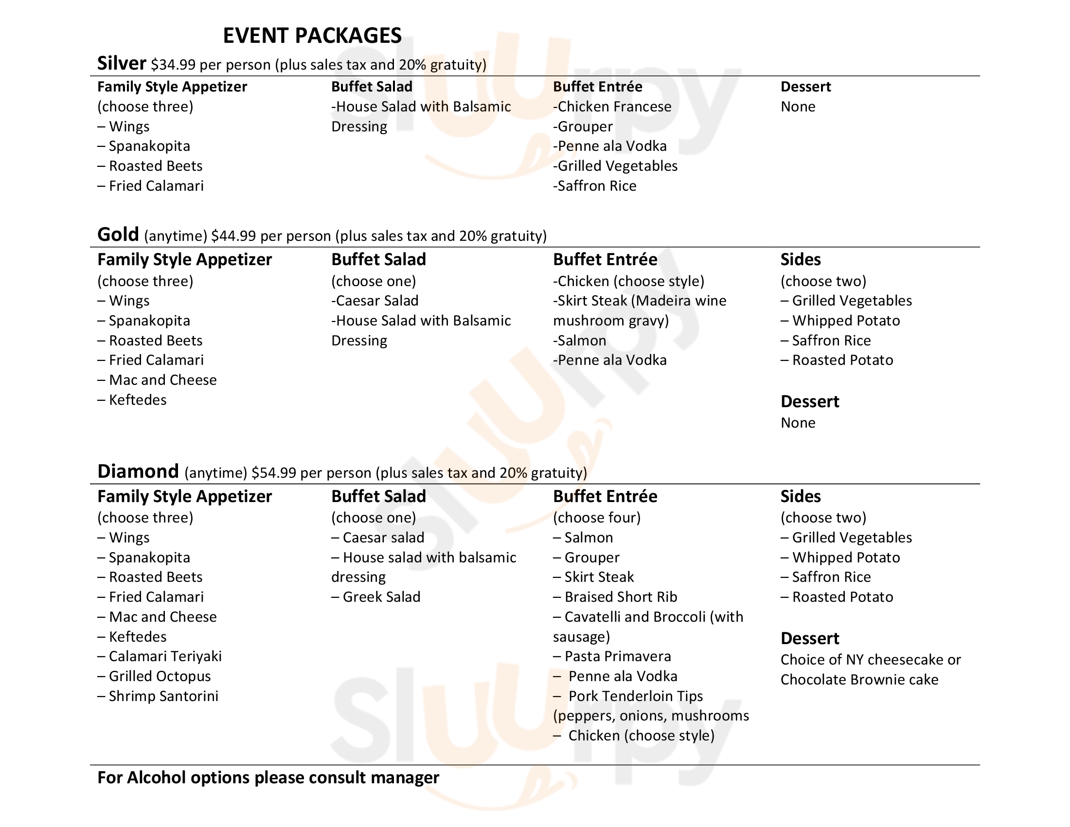 Main Menu - Stonewood Tavern