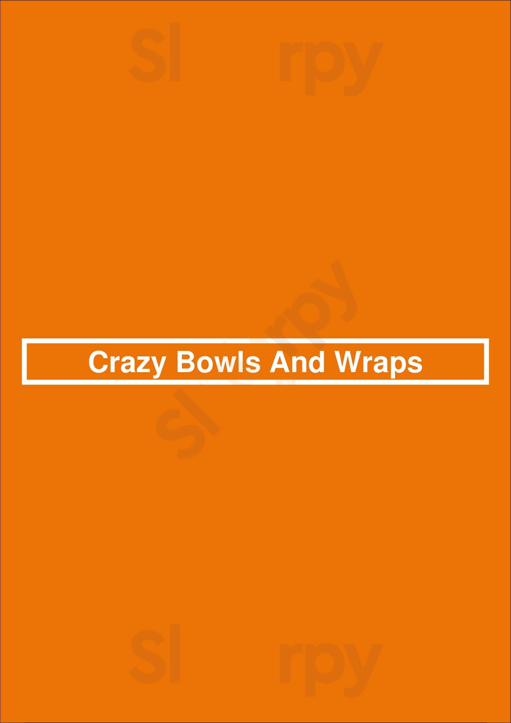 Crazy Bowls And Wraps Shiloh Menu - 1