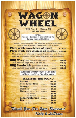 Wagon Wheel Bbq, Ozona