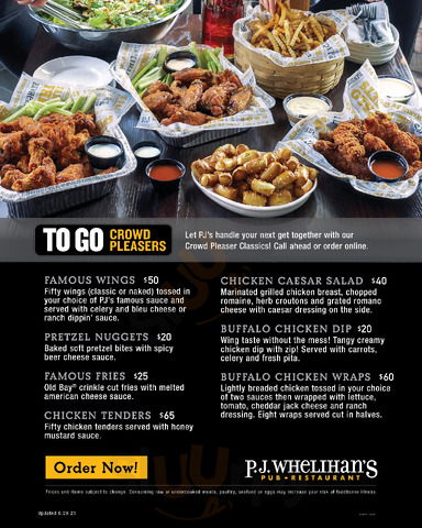 P.j. Whelihan's Pub + Restaurant - Oaks