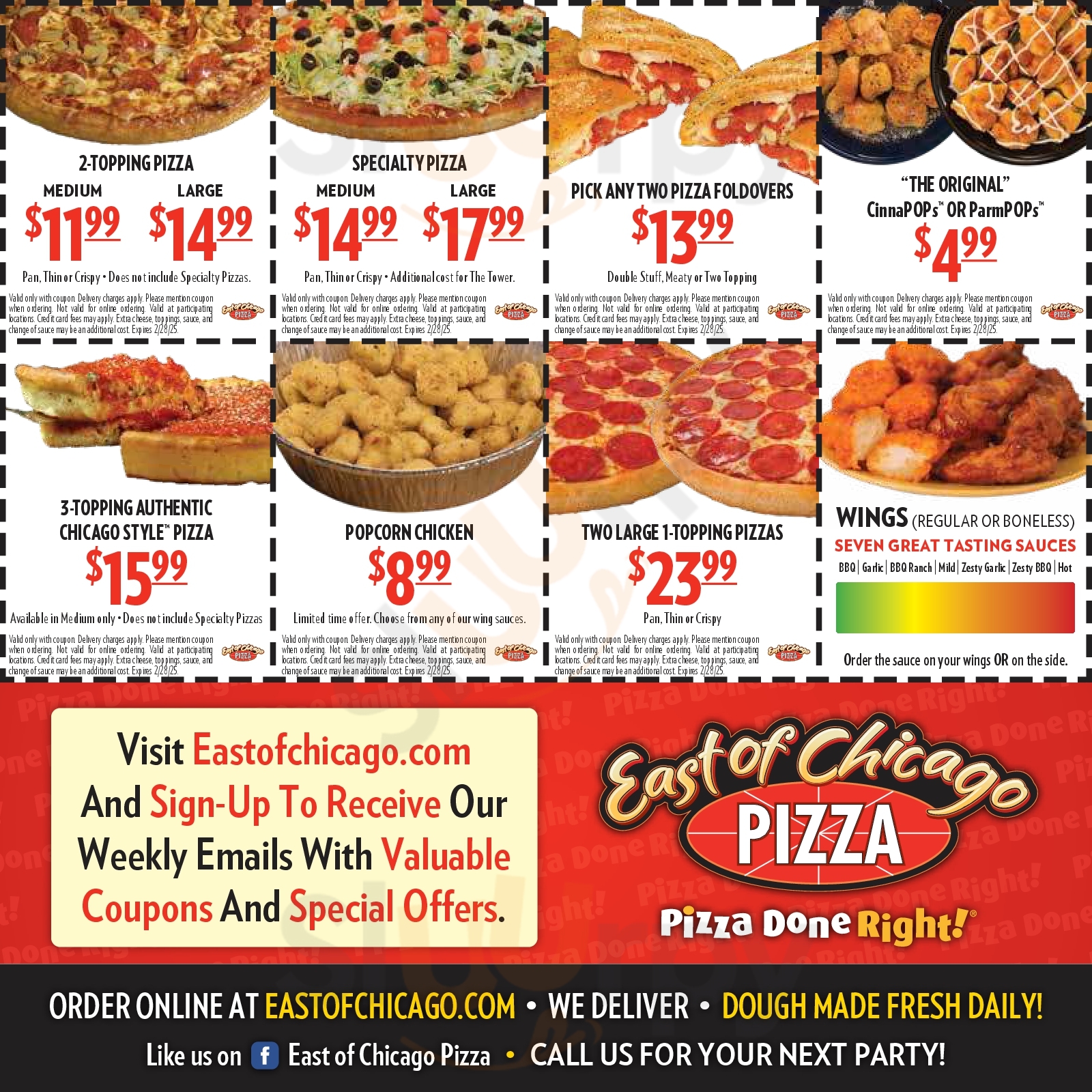 East Of Chicago Pizza Berne Menu - 1