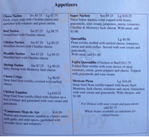 Archie's Mexican Restaurant menu