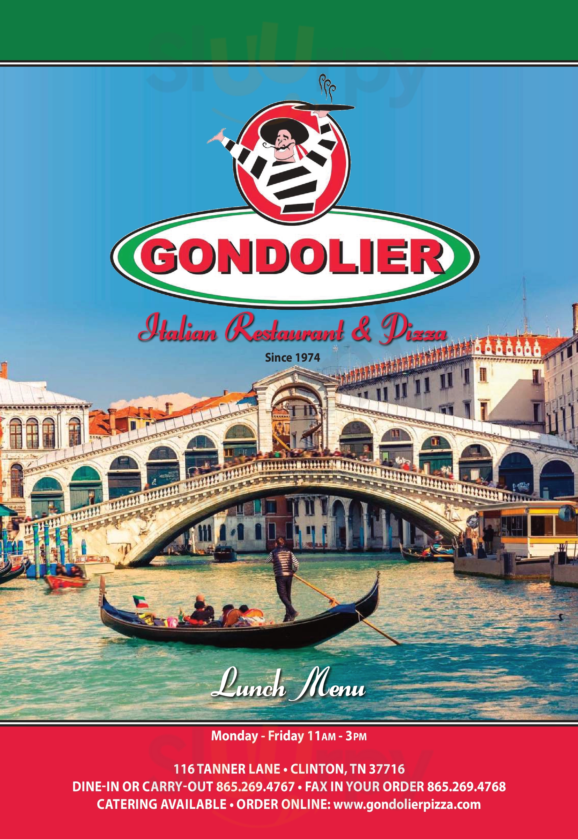 Main Menu - Gondolier Pizza