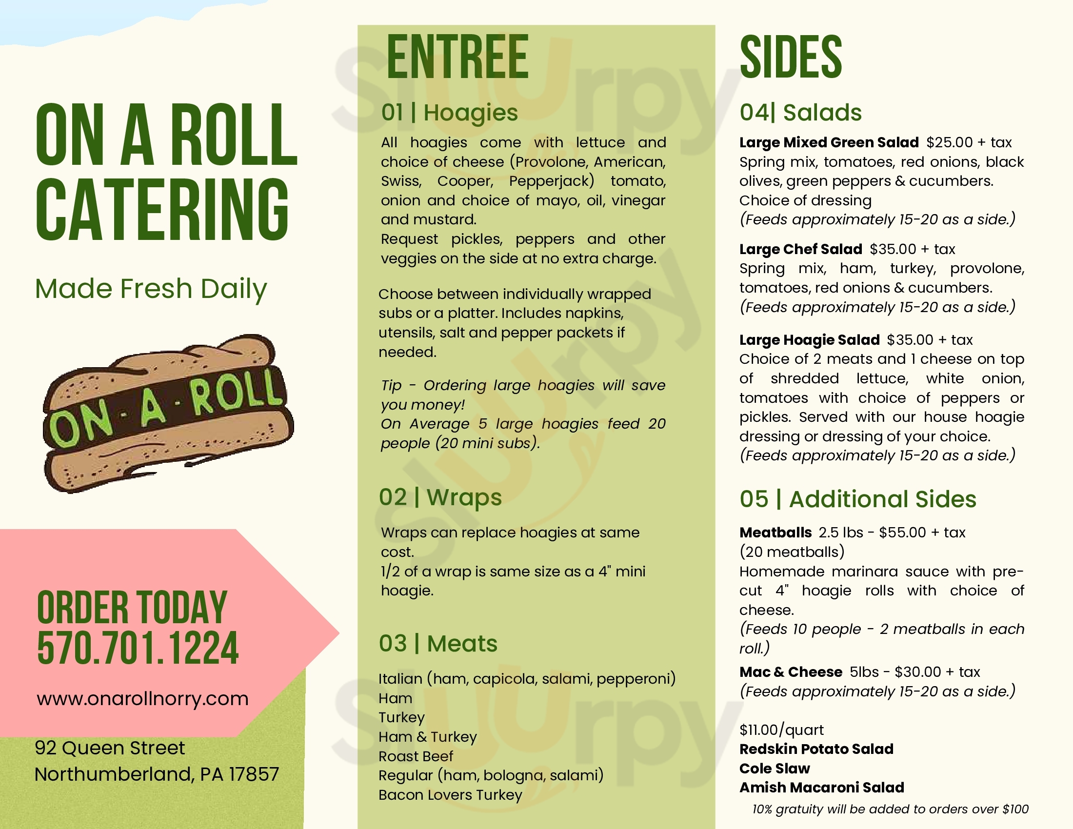 On A Roll Northumberland Menu - 1